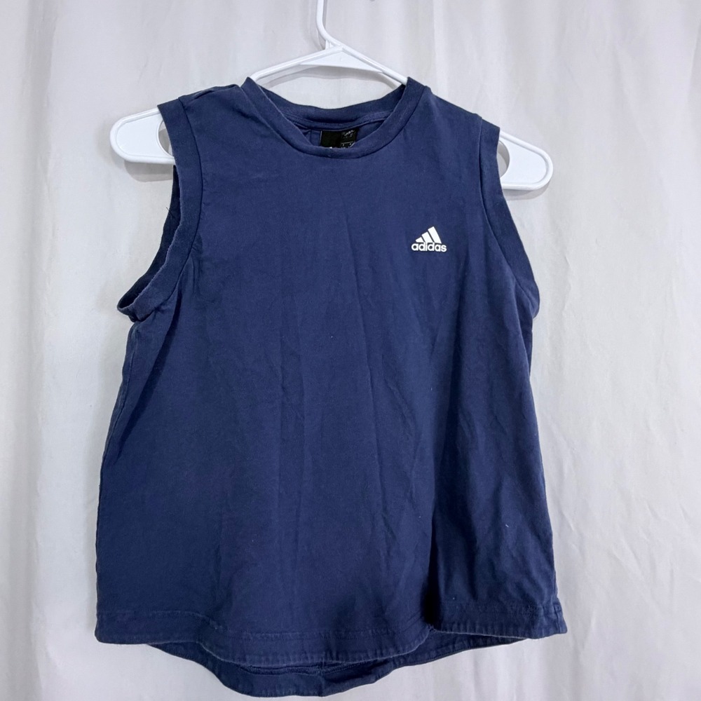 Adidas Mens Sleeveless Athletic Shirt Navy Blue Workout Gym Tank Top